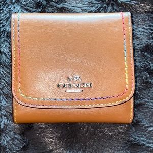 Rainbow Coach wallet with coin pouch